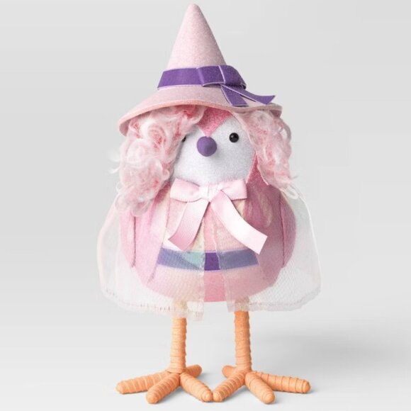 Featherly Friends Glitzy Good Witch Bird Figurine Hyde & EEK Boutique Pink Decor - Picture 1 of 2